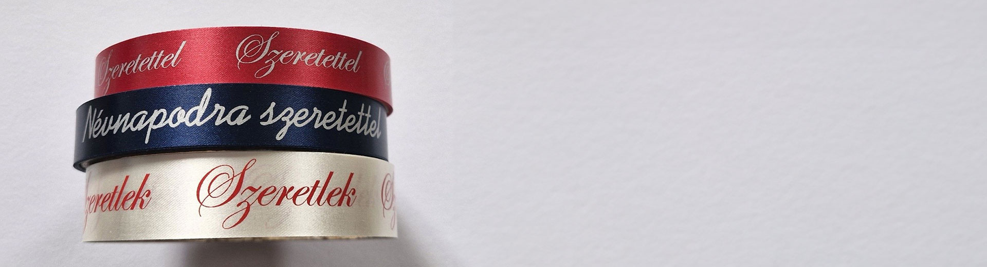 Satin ribbon lettering